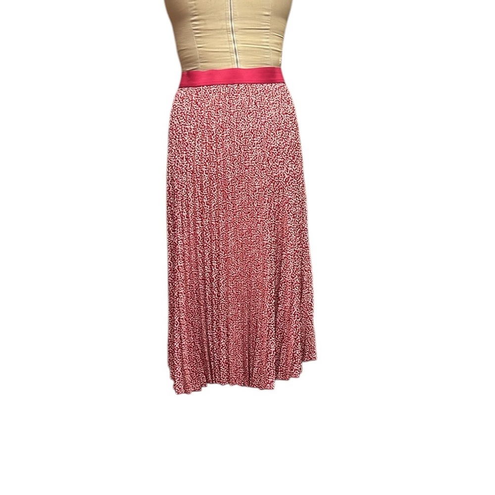 Vince‎ Camuto Pink/Ivory Pleated Floral Midi Skirt Lightweight Feminine Girly XL - Picture 6 of 15
